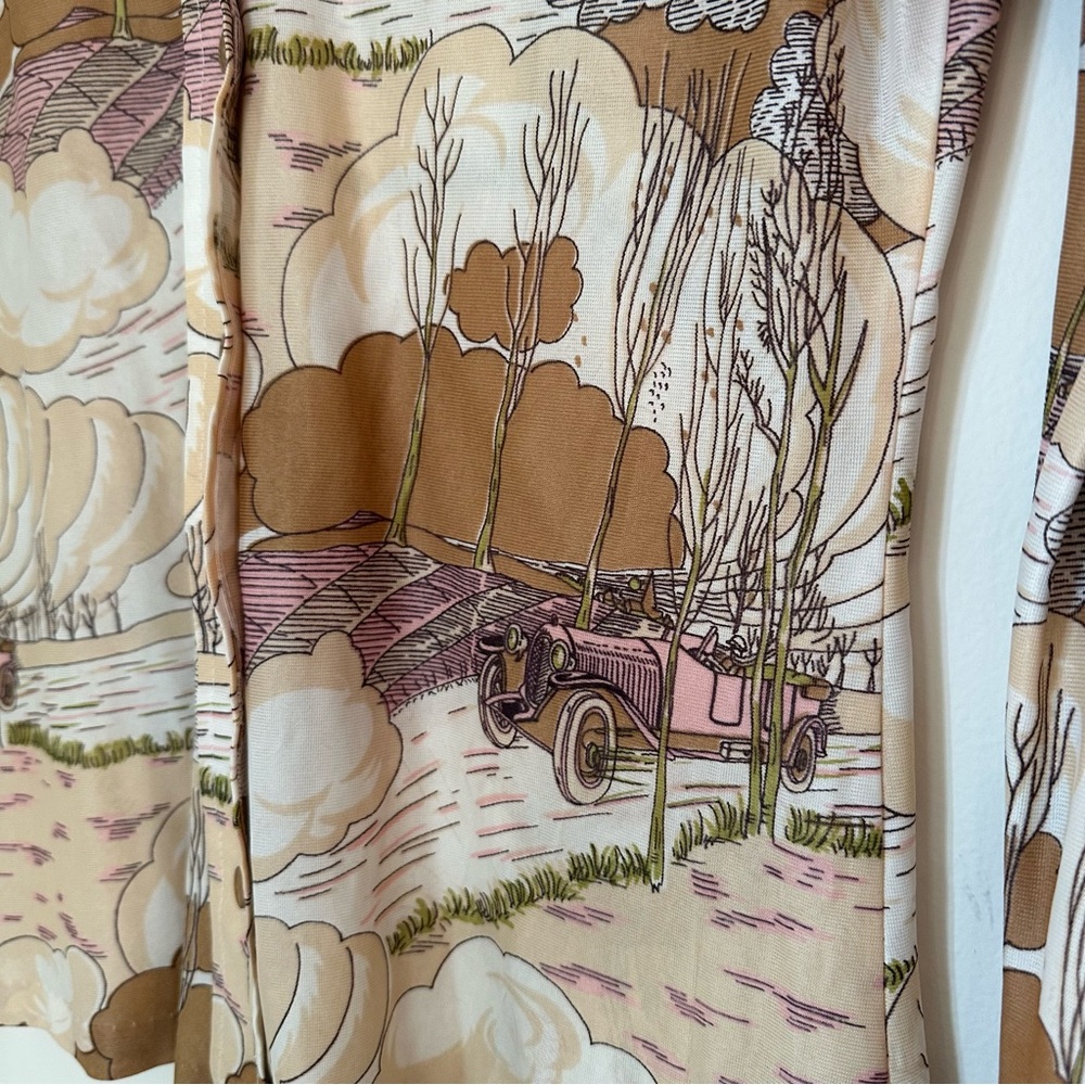Vintage 70’s Scenic Print Button-Up Shirt - Picture 4 of 6